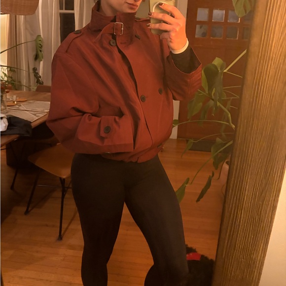 NWT Commense Burgundy Trench Coat - Picture 9 of 12